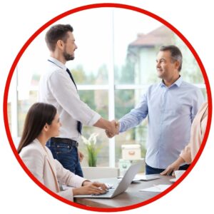 clients meeting in office