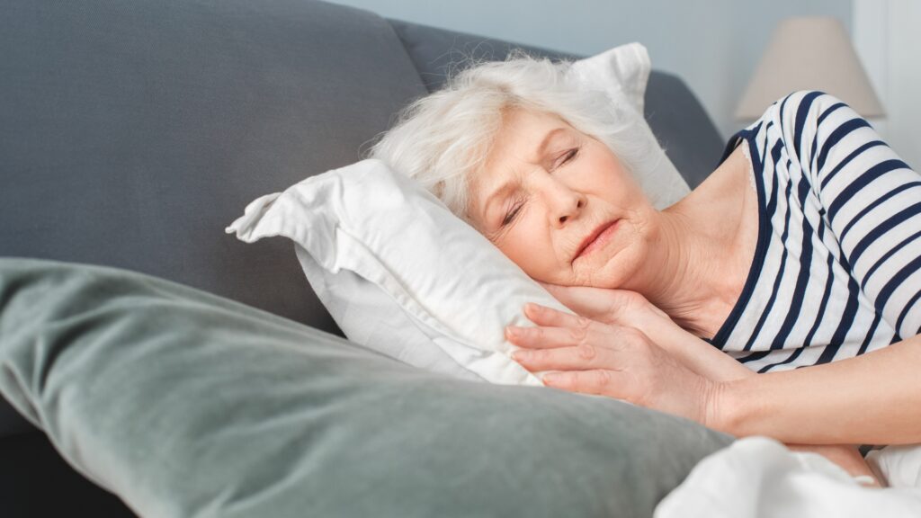 Woman laying in bed
