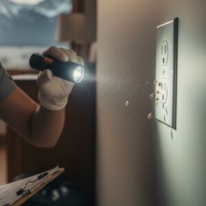 bed bug exterminator inspecting for bed bugs