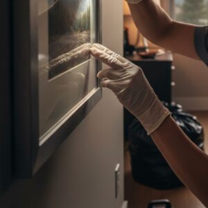 bed bug exterminator inspecting for bed bugs