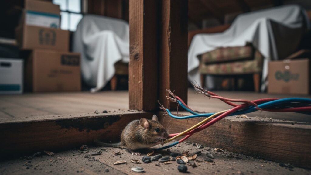 mouse chewing on cords