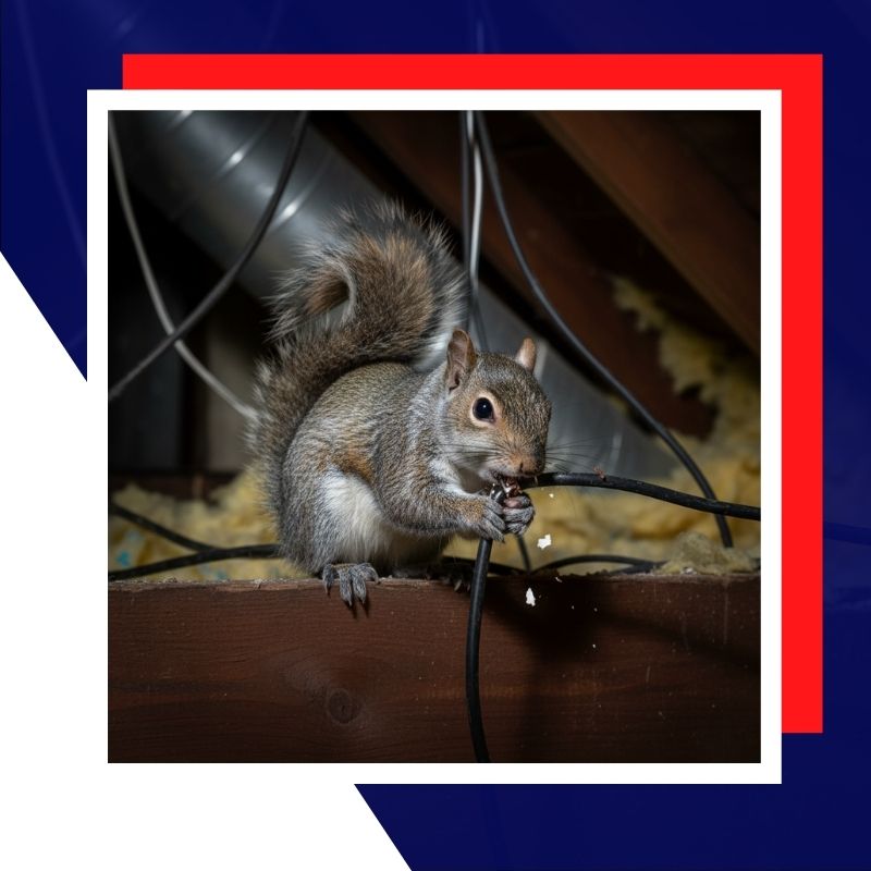 squirrel chewing up electrical wiring