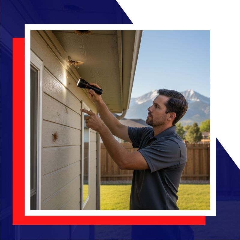 inspecting for entry points on house
