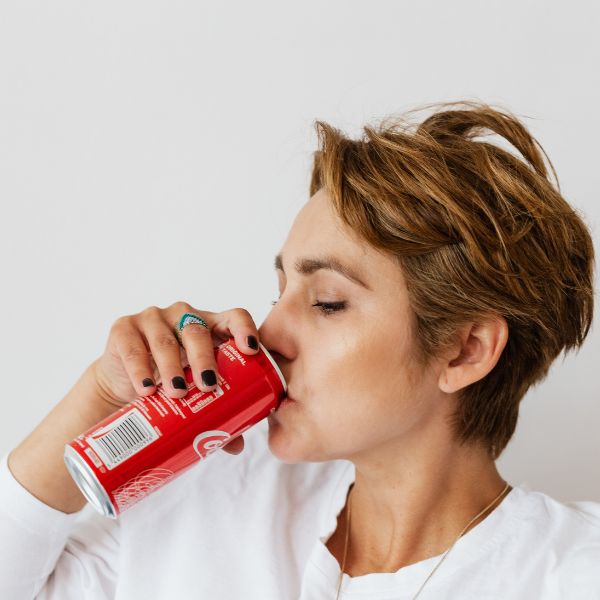 woman drinking coke